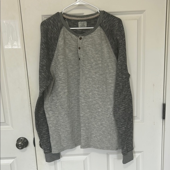 Lucky Gray Long Sleeve Henley Shirt size XL - Picture 1 of 5